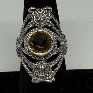 925 sterling silver citrine ring Sz 9.5